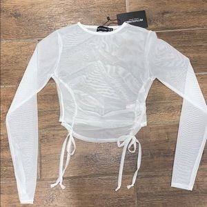 PLT Mesh Longsleve Crop Top